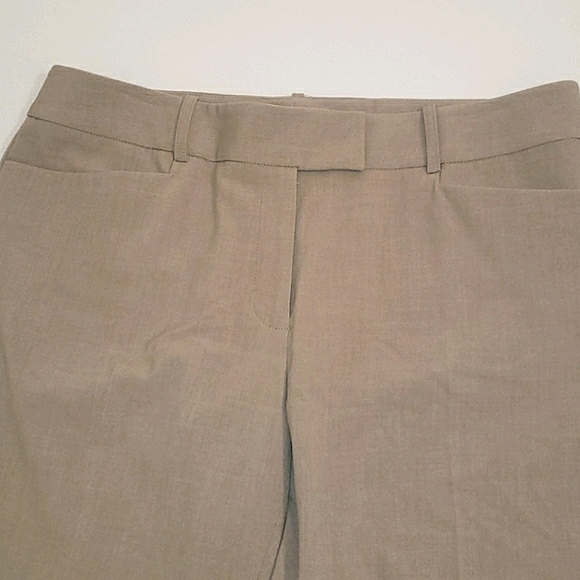 Tahari Wide Leg High Waisted Trousers Khaki Tan Hidden Closure Career Pants 10 - Picture 8 of 16